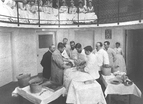 Dr. J. Collins Warren performing an abdominal operation
