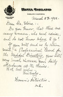 Letter from “Woman’s Activities” to Hannah Stone