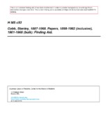 Cobb, Stanley, 1887-1968. Papers, 1898-1982 (inclusive),<br /><br />
1901-1968 (bulk): Finding Aid.