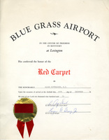 Certificate from Blue Grass Airport