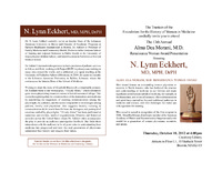 Invitation for the Alma Dea Morani Award ceremony for Lynn Eckhert