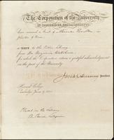 Documents from Harvard University to Benjamin Waterhouse