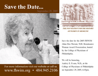 Save the Date for the Alma Dea Morani Award ceremony for Audrey Evans