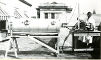 Testing the second Drinker Respirator, 1928