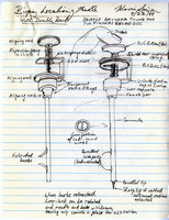 Morris Simon&#039;s sketches of his biopsy localising needle with double barb
