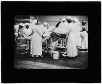 Nurses and doctors in action in the operating room