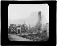 Damaged buildings in France