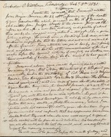 Letter from Benjamin Waterhouse to Andrew Oliver Waterhouse