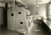 Outer view of room size respirator, 1932