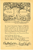 Certificate from the Second International Congress of Eugenics