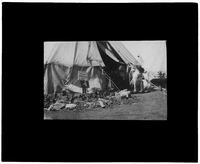Dog in front of Major Osgood&#039;s tent