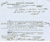 Summons to Charles T. Jackson and others, January 1, 1850. Page 01-02.