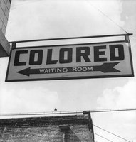 &quot;Colored Waiting Room&quot; sign, 1943