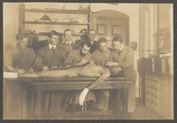 Harvard Medical School students at the dissecting table