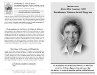 Program for the Alma Dea Morani Award ceremony for Ellen Gritz