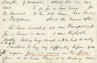 Fragment of a letter from Florence Nightingale to Charles Frewen and transcript