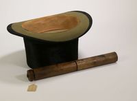 Laennec&#039;s monaural stethoscope with hat, circa 1819