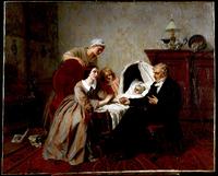 The physician's verdict. Oil painting by Emile Carolus Leclercq, 1857.jpg