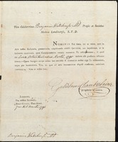 Document from the Medical Society of London to Benjamin Waterhouse