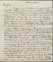 Letter from Benjamin Waterhouse (1754-1846) to John Fothergill Waterhouse