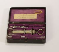 Luer syringe in case, late 19th century